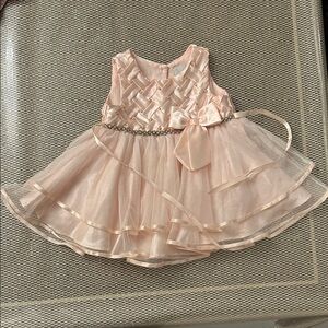 Rare Editions Pink Satin Baby Dress